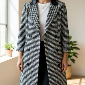 Houndstooth Double-Breasted Dress ( can be used as coat )